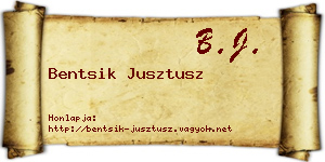 Bentsik Jusztusz névjegykártya